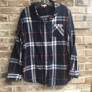 EUC UGapparel Auburn collegiate flannel top